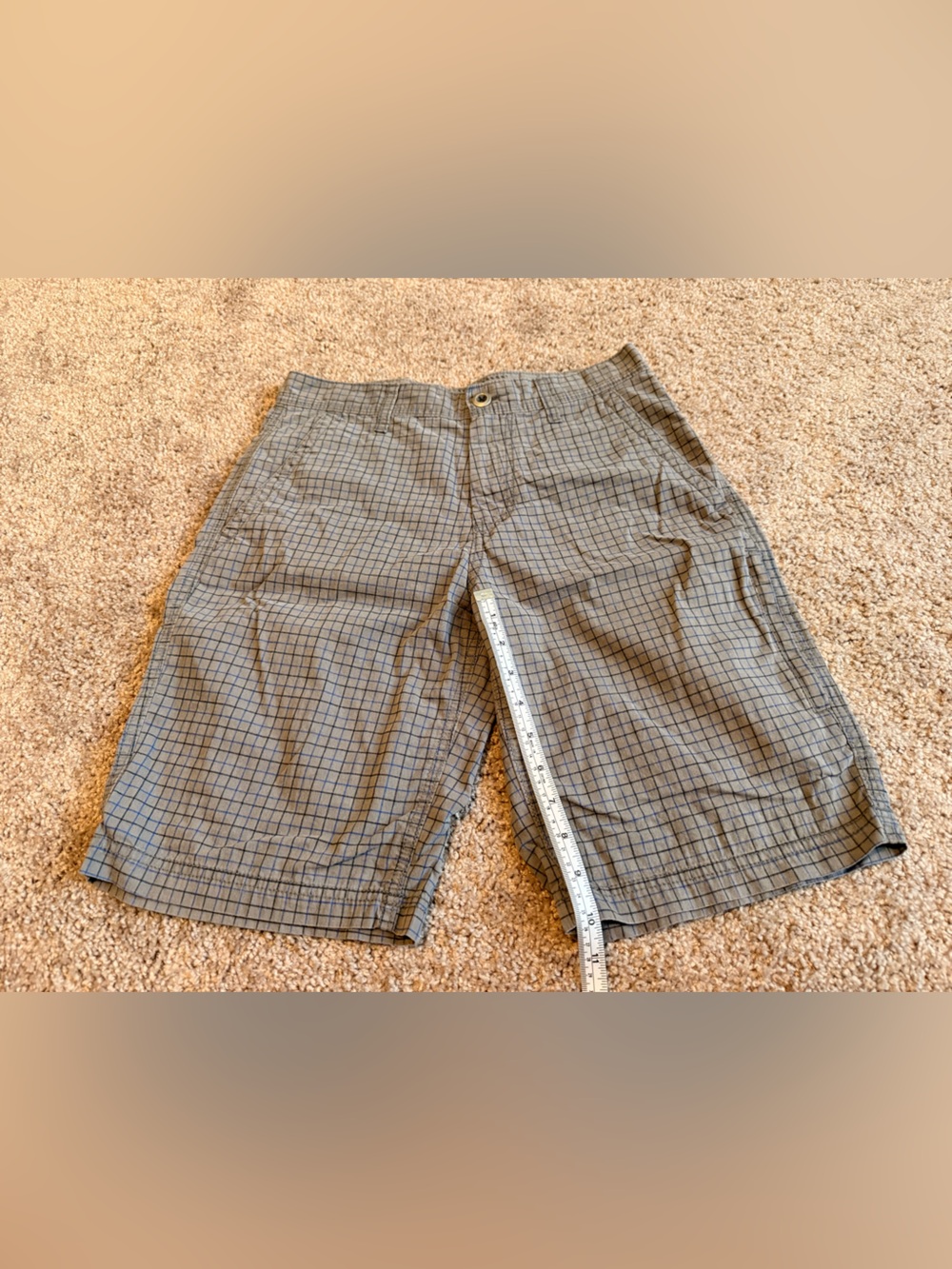 Gray Checkered Casual Shorts